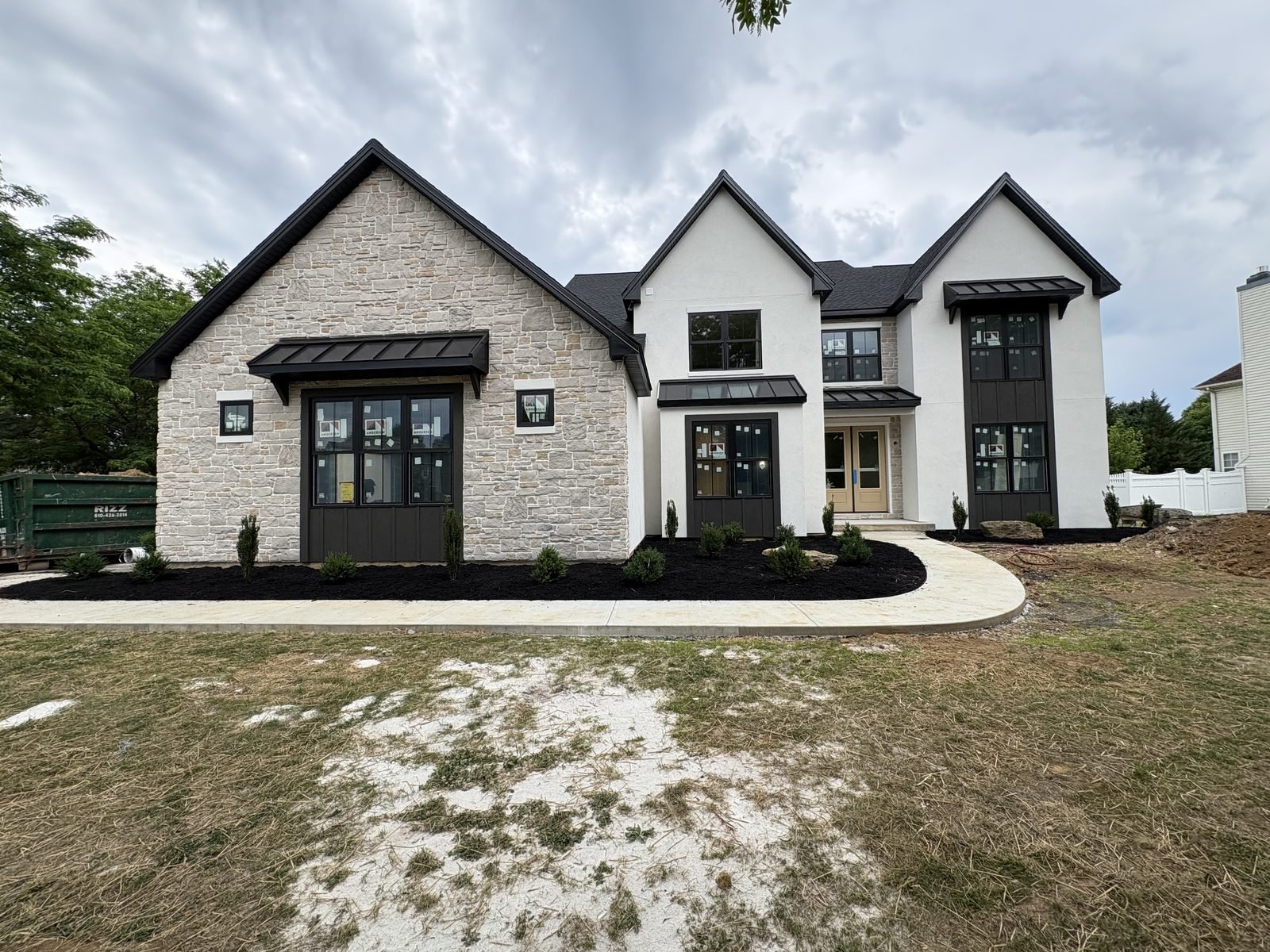 New construction landscaping, alternate angle